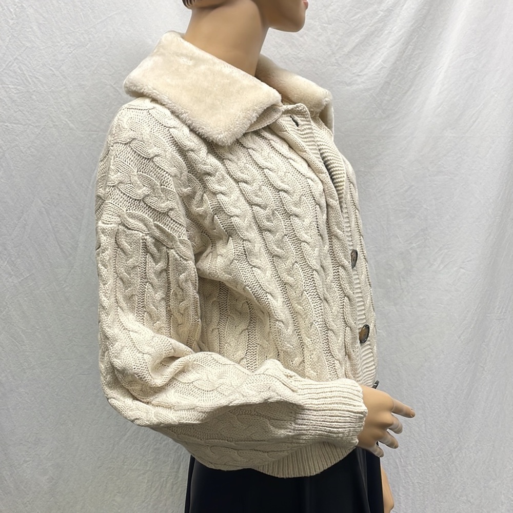 Pink Rose Magic Stone Faux Fur Cardigan NWT - Picture 2 of 11